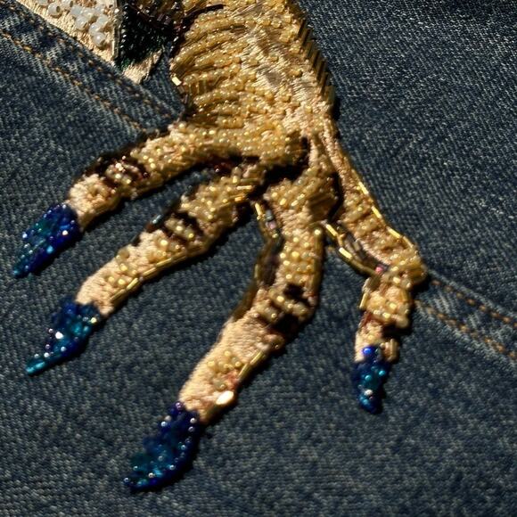 Undercover $1,995 hand beaded denim jacket ghost hand 23AW - Picture 5 of 7
